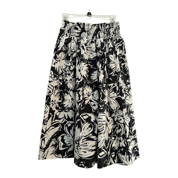 Bluebird Canyon Cade Midi Dress size Small color is black & ivory elastic waist - Picture 3 of 14